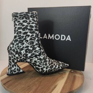 Lamoda Dolls Kill Leopard Bootie Sock Style Zipper Women's Size 8